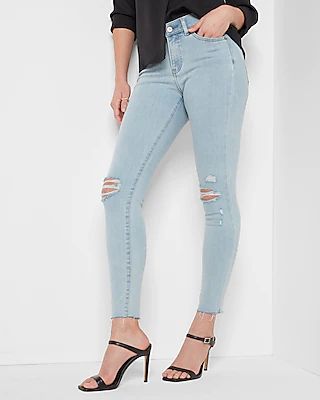 Low Rise Light Wash Skinny Jeans, Women's Size:16 Long