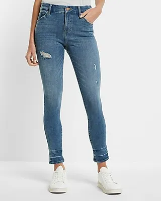 Mid Rise Medium Wash Curvy FlexX Ripped Skinny Jeans