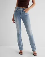 Mid Rise Light Wash Front Seam Skyscraper Jeans