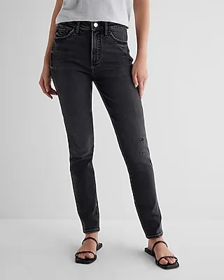 High Waisted Black Ripped 90S Skinny Jeans