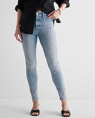 High Waisted Light Wash Curvy FlexX Skinny Jeans