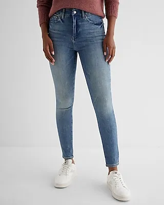 High Waisted Medium Wash Curvy FlexX Skinny Jeans