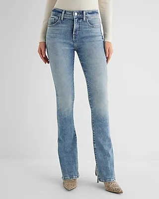 Mid Rise Medium Wash Back Vent Skyscraper Jeans