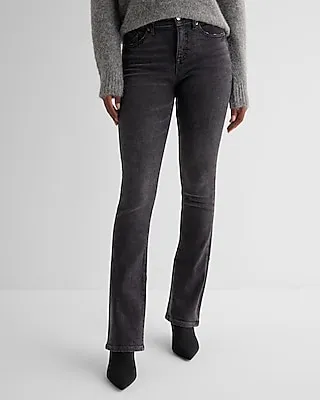 Mid Rise Black Back Vent Skyscraper Jeans, Women's Size:0 Short