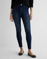 High Waisted Dark Wash Skinny Utility Jeans