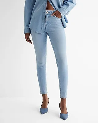 Mid Rise Light Wash Curvy FlexX Skinny Jeans, Women's Size:M