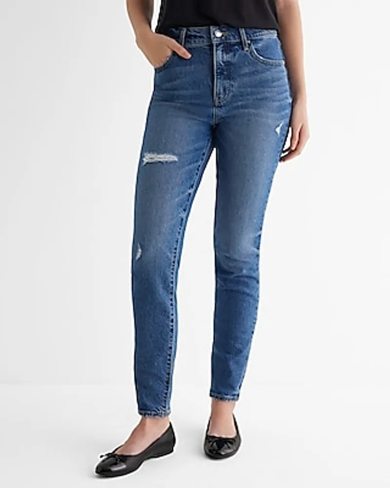 Super High Waisted Light Wash '90s Slim Jeans