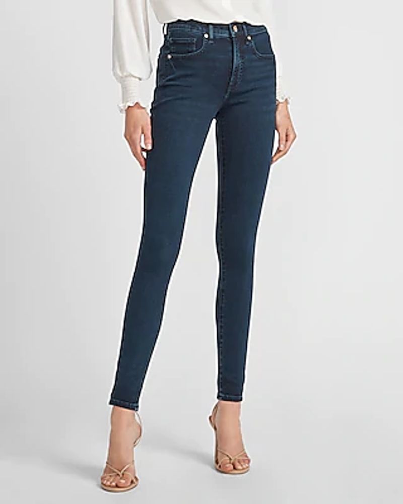 Mid Rise Dark Wash Supersoft Skinny Jeans