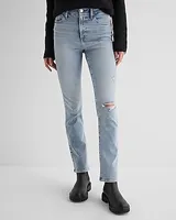 Super High Waisted Light Wash Ripped Curvy FlexX '90S Slim Jeans