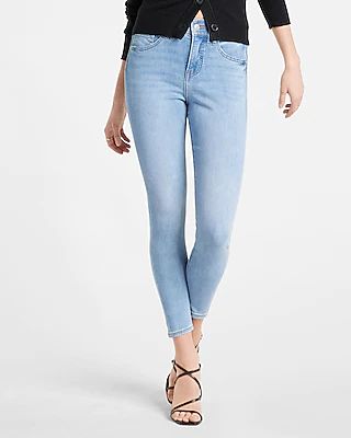 Mid Rise Light Wash Cropped Skinny Jeans, Women's Size:4