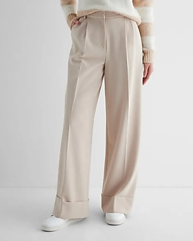 Express Stylist Super High Waisted Pleated Wide Leg Palazzo Pant