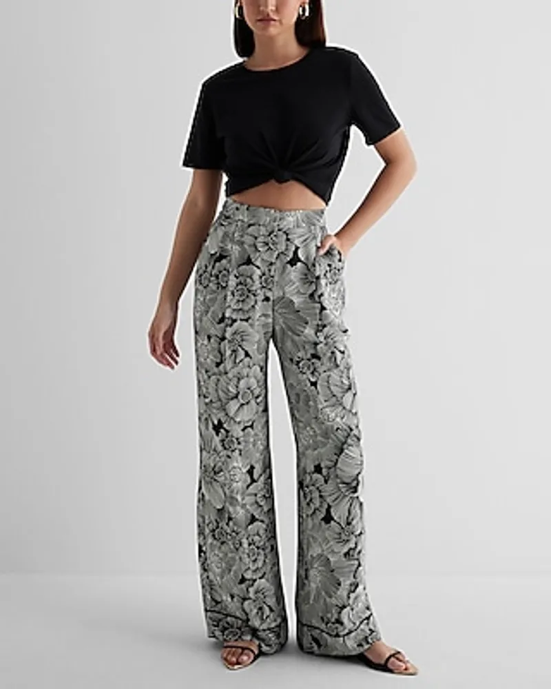 Super High Waisted Pleated Wide Leg Pant