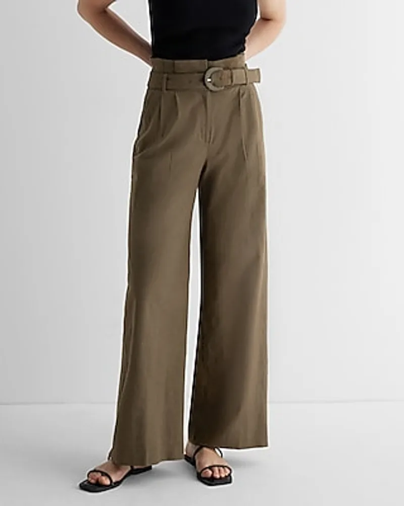 Express Super High Waisted Belted Paperbag Wide Leg Palazzo Pant | Hamilton  Place