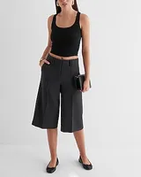 Editor High Waisted Pintuck Gaucho Pant Gray Women's 2