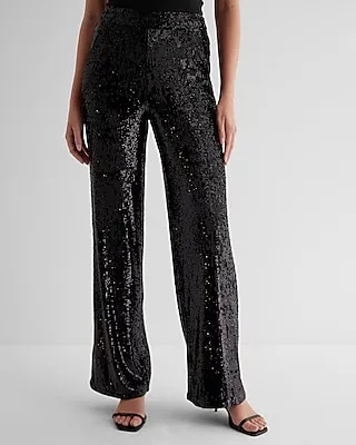 High Waisted Sequin Wide Leg Palazzo Pant Women's