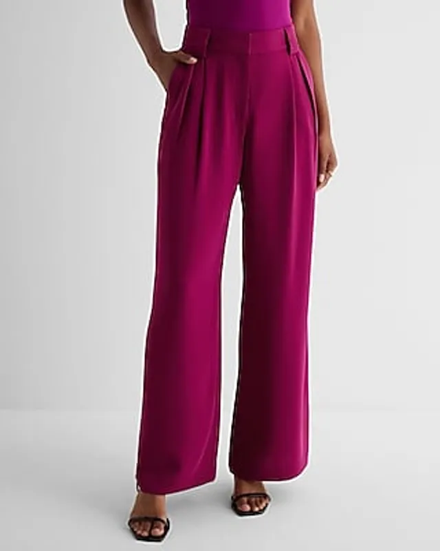 Express Stylist High Waisted Pleated Wide Leg Palazzo Pant Women's