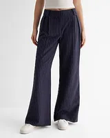 Stylist High Waisted Pinstripe Wide Leg Palazzo Pant Multi-Color Women's Short