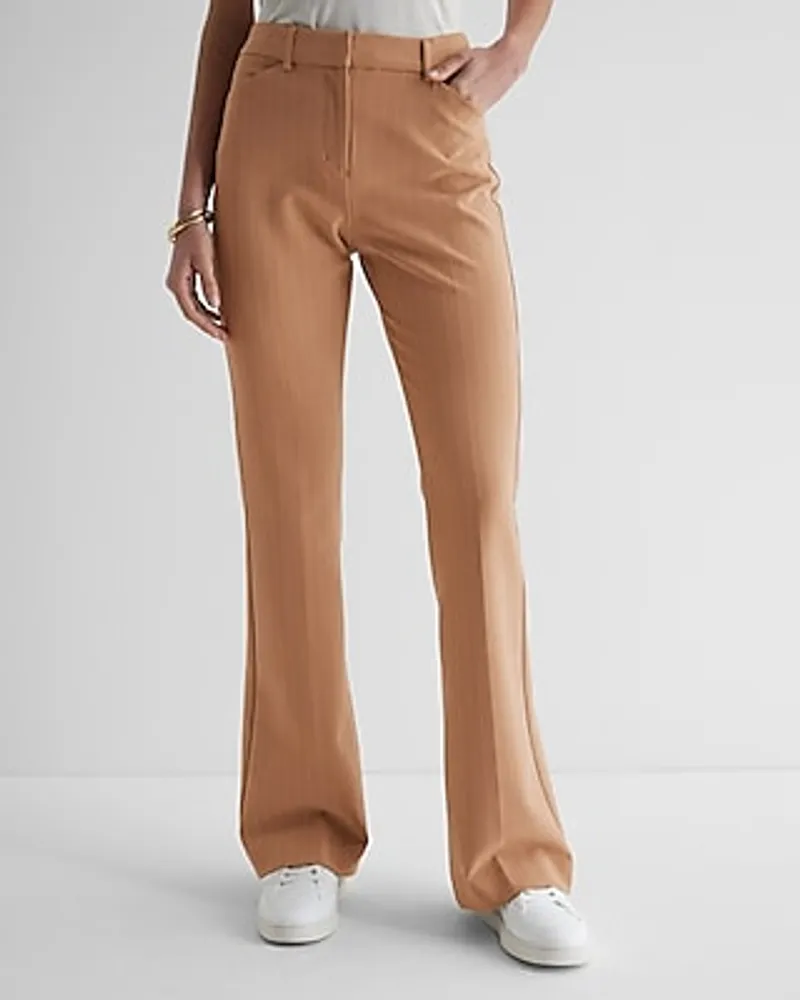 Express Editor Mid Rise Pinstripe Flare Pant