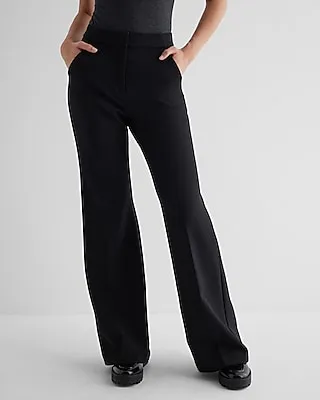 Editor High Waisted Trouser Flare Pant Black Women's