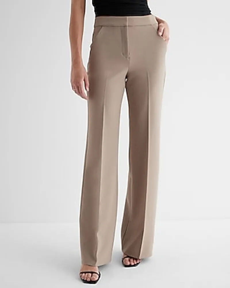Express Editor High Waisted Trouser Flare Pant Neutral Women's 2