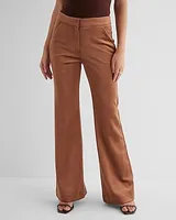 Editor High Waisted Velvet Corduroy Trouser Flare Pant Brown Women's 4