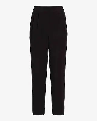 Super High Waisted Pleated Ankle Pant Black Women's 6 Long