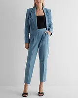 Stylist Super High Waisted Pleated Ankle Pant Blue Women's 4