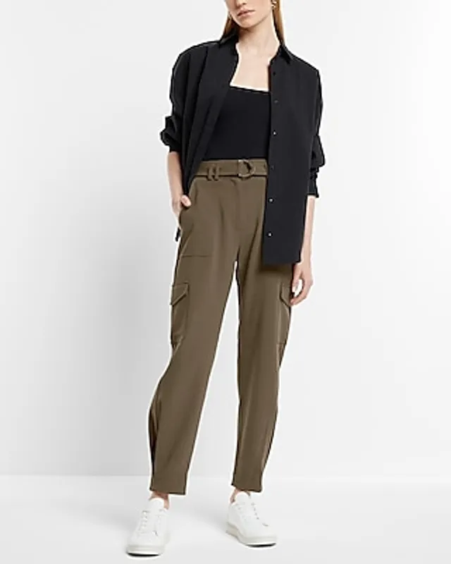 Express Super High Waisted Belted Cargo Pant Women's Short