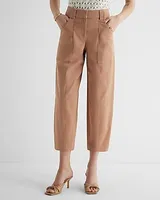 Super High Waisted Cropped Utility Trouser Pant Brown Women's 4