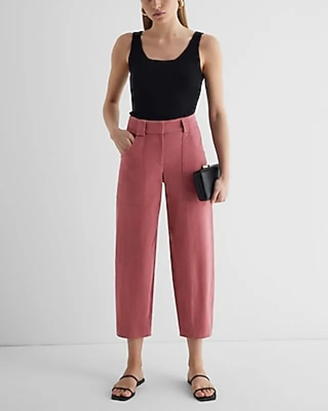 High Waisted Pleated Belted Utility Trouser Pant