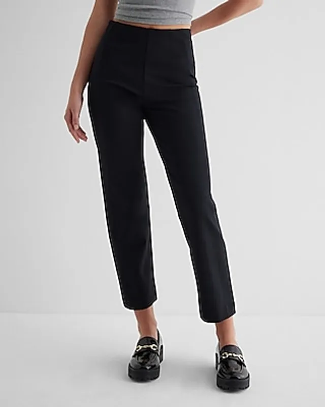 Express Columnist Super High Waisted Body Contour Knit Flare Pant Black  Women's XS