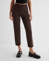 Columnist High Waisted Body Contour Knit Ankle Pant Brown Women's XL