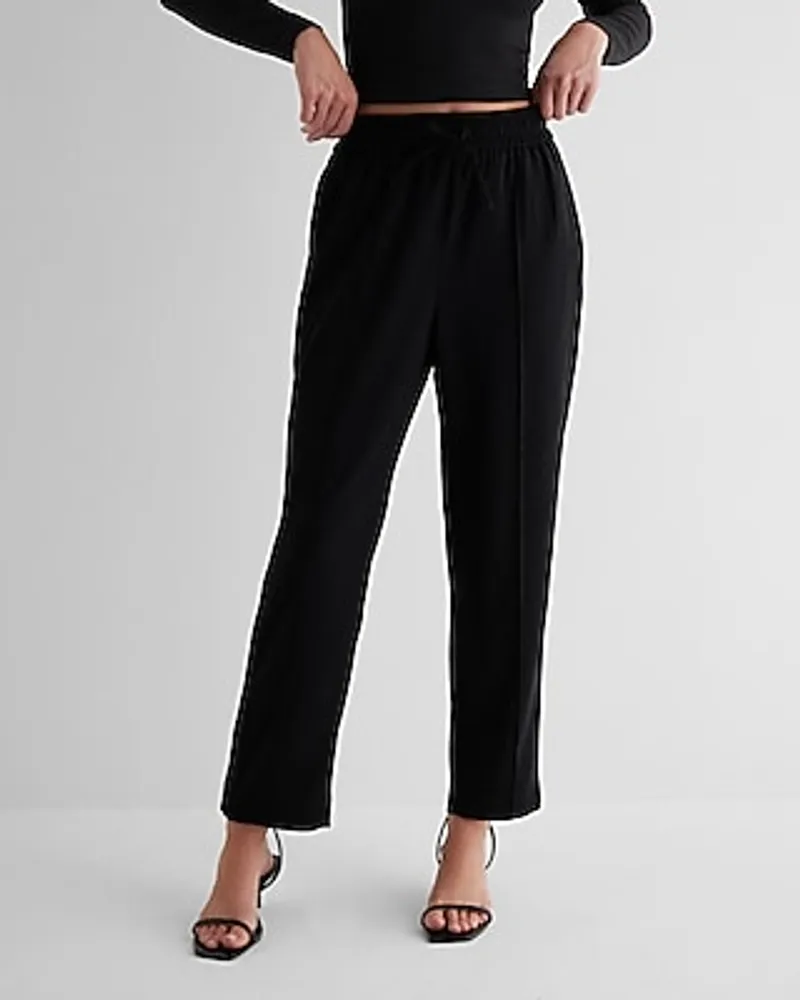 High Waisted Seamed Ankle Joggers Black Women's M