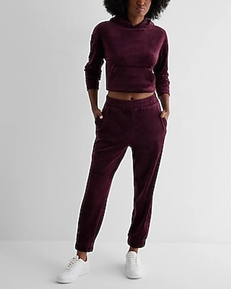 High Waisted Velour Joggers Women's