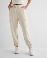 High Waisted Luxe Lounge Cargo Joggers Neutral Women's