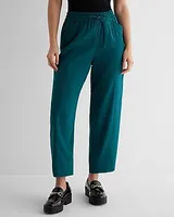 High Waisted Pull On Cargo Ankle Pant Green Women's XS