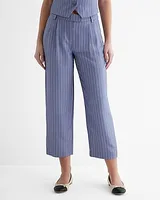 Stylist Mid Rise Pinstripe Pleated Ankle Pant Blue Women's 0 Long