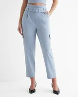 Stylist Super High Waisted Belted Cargo Ankle Pant Women's 2 Short