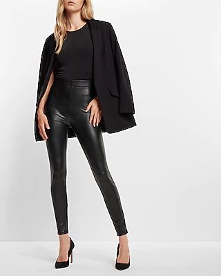 Super High Waisted Faux Leather Leggings