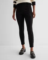 High Waisted Faux Suede Leggings Black Women's L