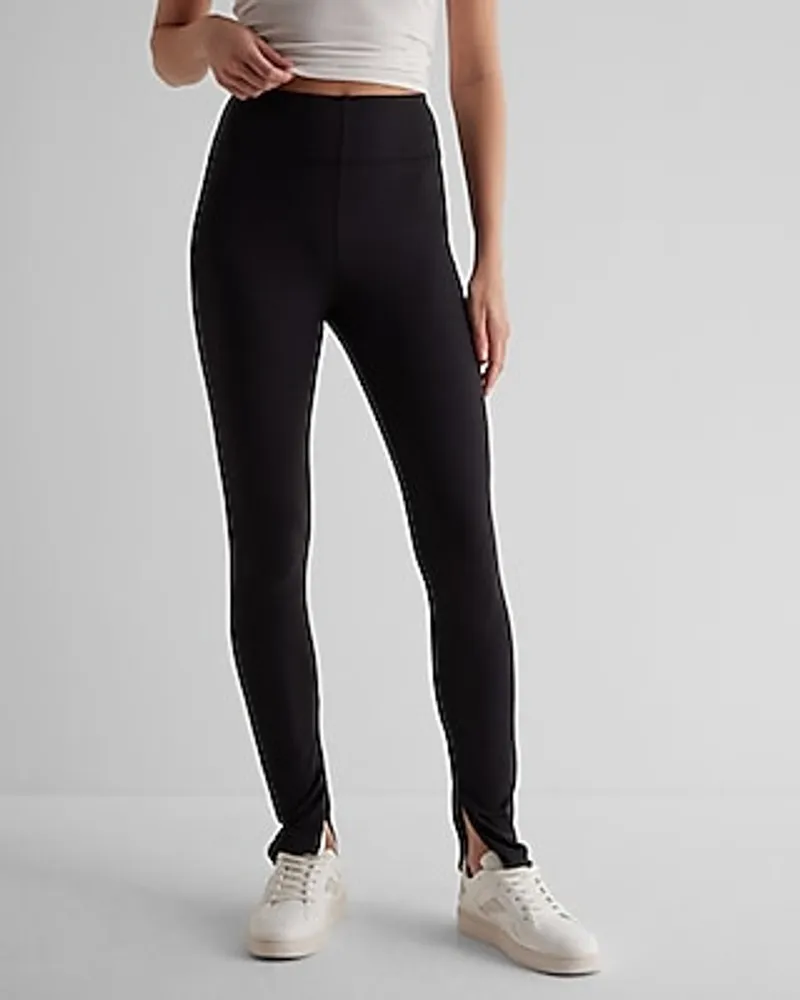 High Waisted Metallic Faux Leather Leggings | Express