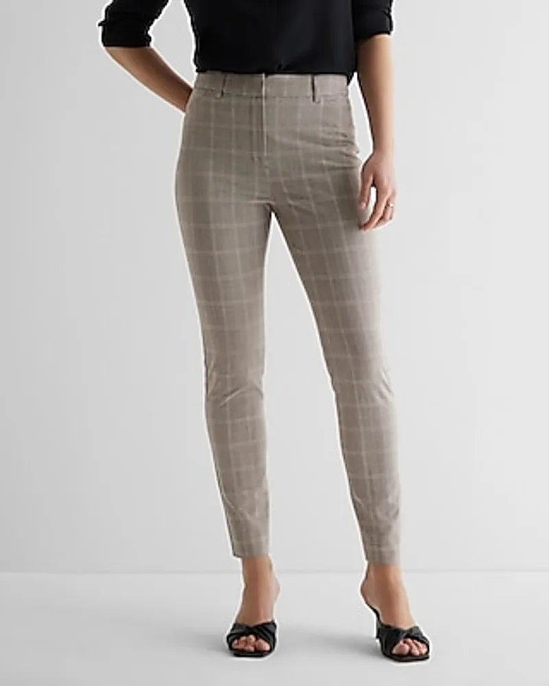 Express Editor High Waisted Plaid Skinny Pant Multi-Color Women's