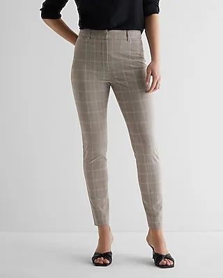 Editor High Waisted Plaid Skinny Pant Multi-Color Women's 0
