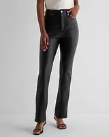 Super High Waisted Faux Leather '90S Slim Pant Black Women's