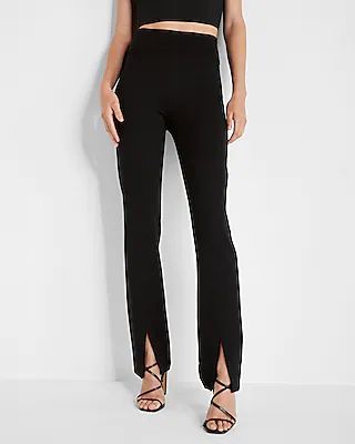 Columnist High Waisted Front Vent Straight Pant Black Women's XS