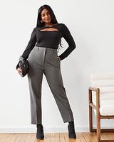 Editor Super High Waisted Straight Ankle Pant Gray Women's 0 Short