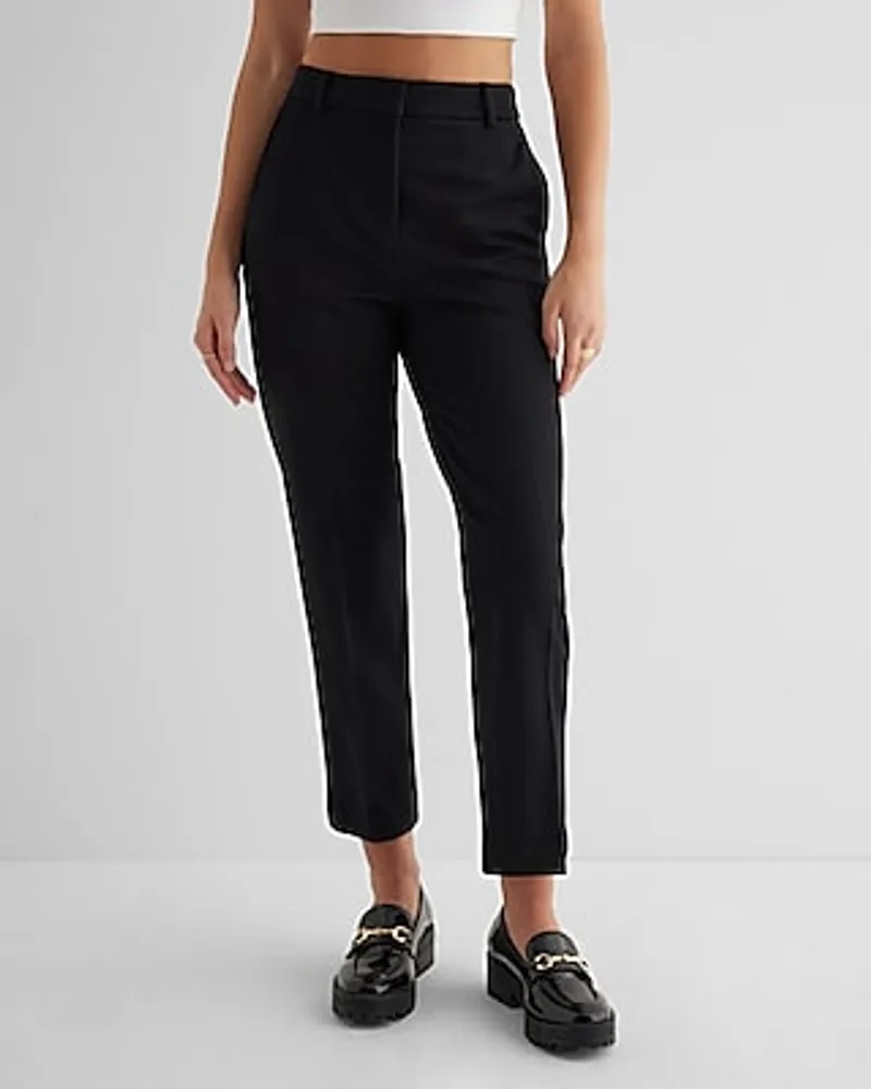 Express Editor Super High Waisted Fleece-Lined Straight Ankle Pant Women's  Long