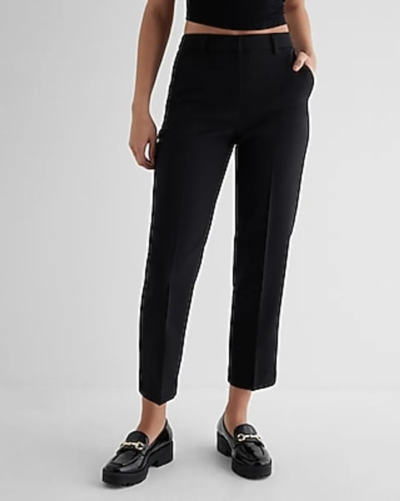 Express Editor High Waisted Twill Straight Ankle Pant Women's
