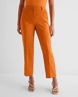 Editor High Waisted Twill Straight Ankle Pant Orange Women's 0