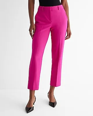 Editor Mid Rise Straight Ankle Pant Pink Women's 4 Short